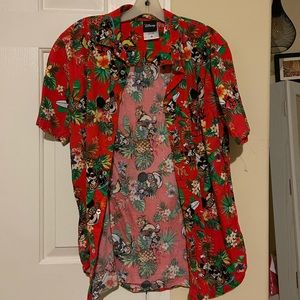 Hawaiian Mickey Button Up Shirt